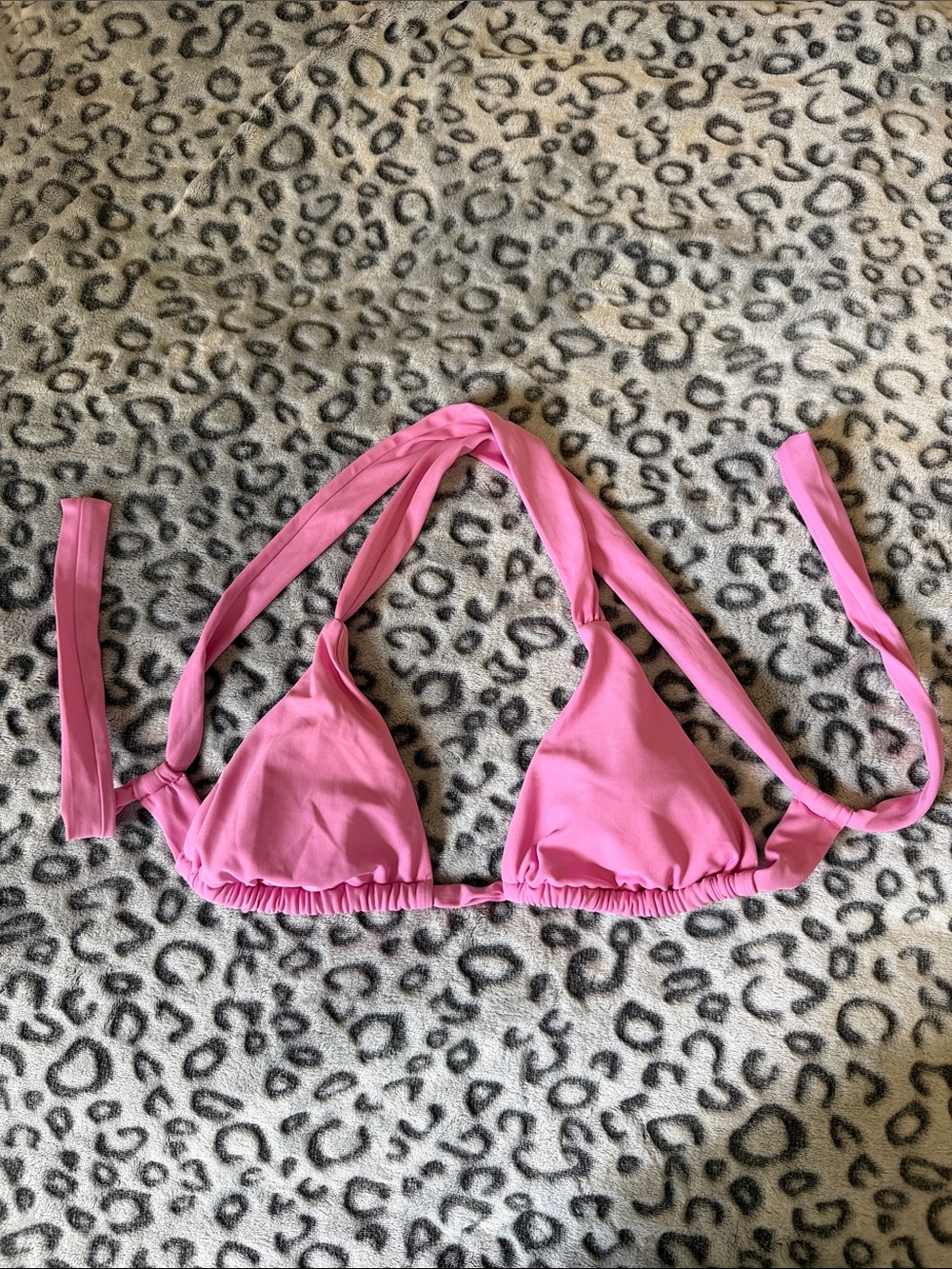 Pink Triangle Halter Bikini Top